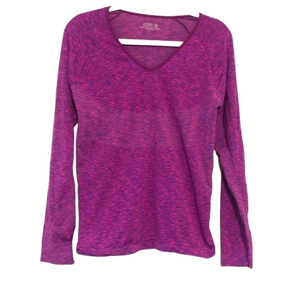 3/$25 🙌🏼 Young USA Seamless Neon Purple Running Athletic Longsleeve Large